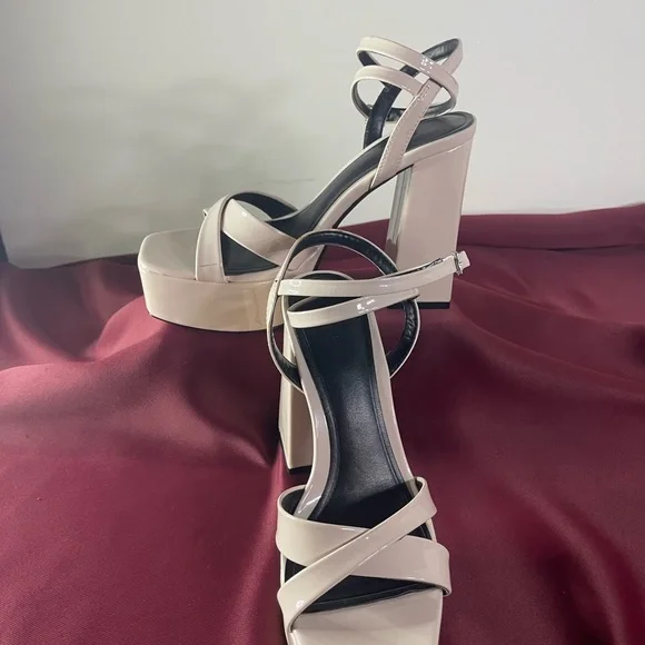 Zara Cream Platform Heels - Picture 7 of 12